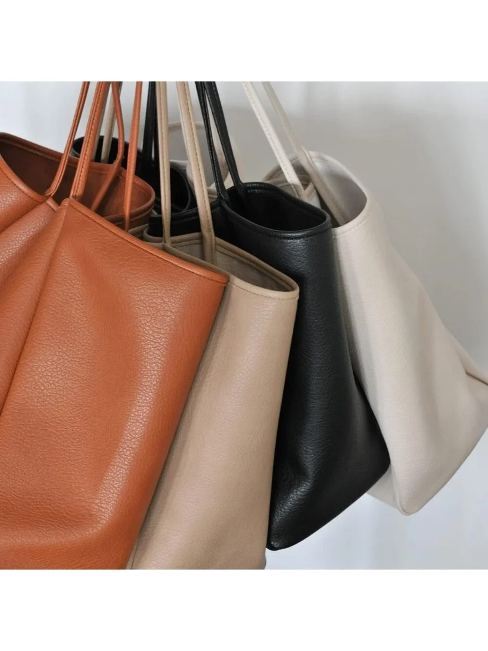 Oversized PU Leather Tote Bag for Women | Stylish Weekender Shopper Purse
